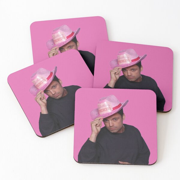 Item preview, Yes Haw! Sebastian Stan with pink Birthday Princess Cowboy Hat designed and sold by L1 Creations.