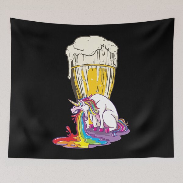 Item preview, Rainbow Puking After Beer Unicorn designed and sold by HumbleShirt.
