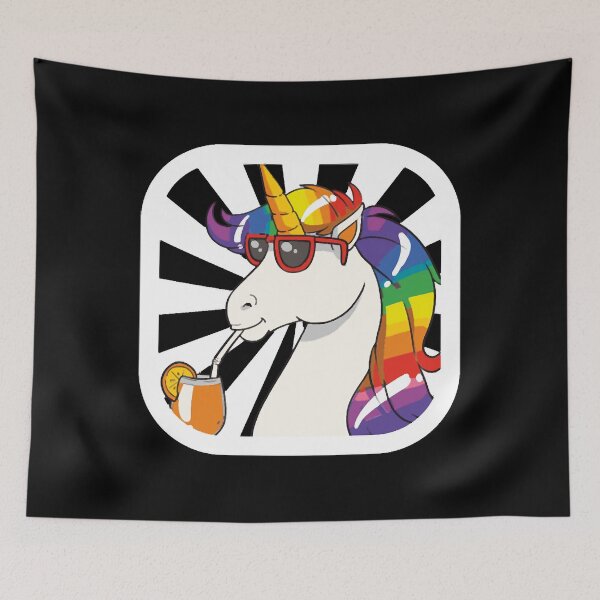 Item preview, Unicorn drinking Juice designed and sold by HumbleShirt.