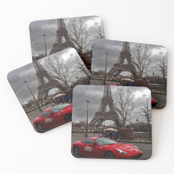 Item preview, Red Ferrari in front of the Eiffel Tower designed and sold by Ann Biddlecombe.