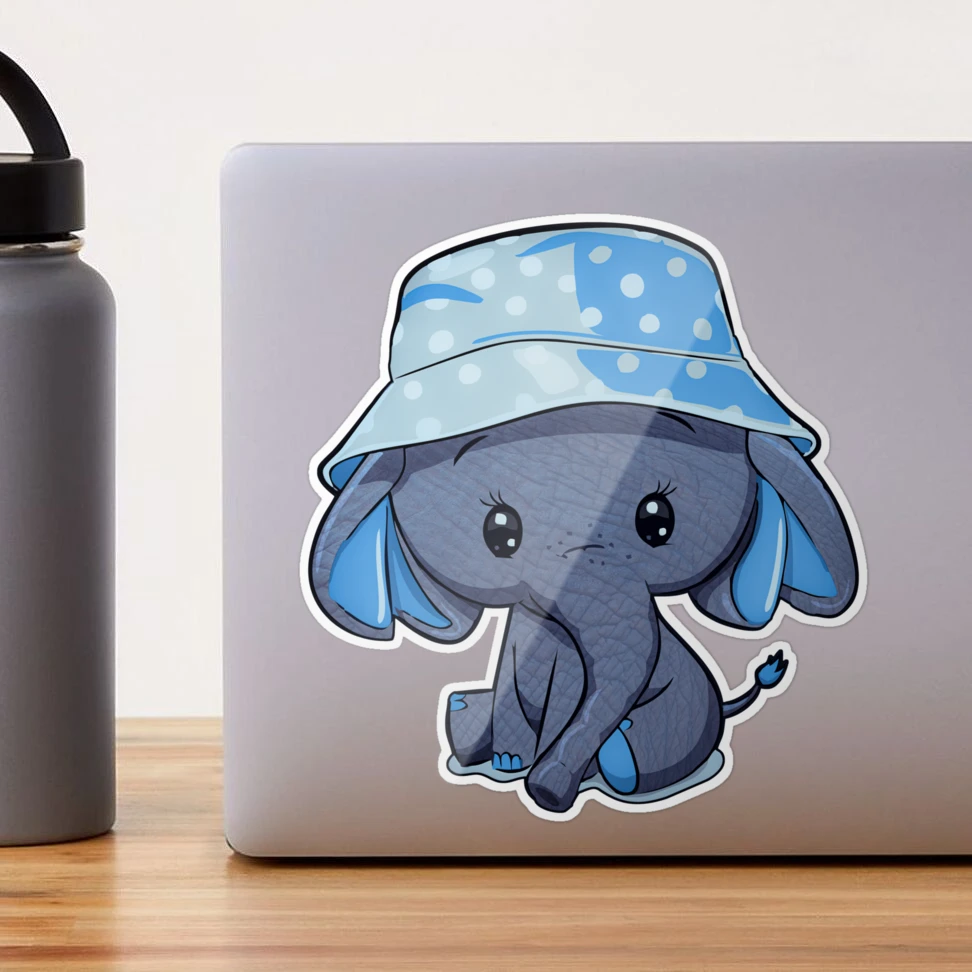 Blue Baby Elephant Personalized Thermos Bottle