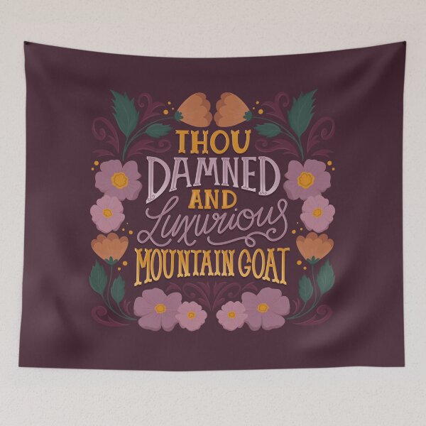Aperçu de l'œuvre Shakespeare Quote Insult - Damned Luxurious Mountain Goat créée et vendue par Kit Cronk.