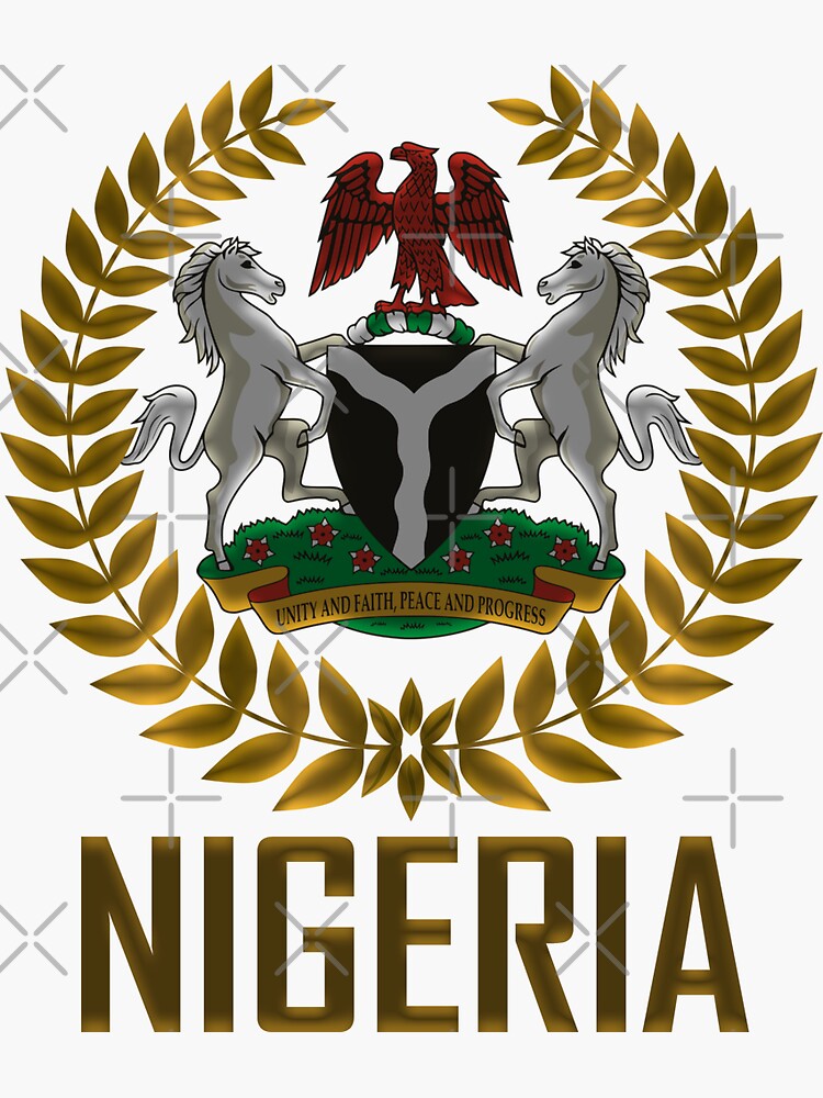 "Nigeria Golden Coat Of Arms " Sticker for Sale by Twarrior Redbubble