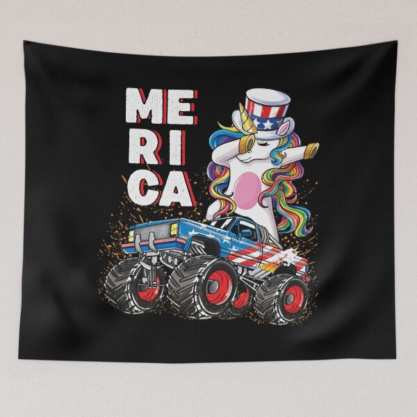 Item preview, Merica Unicorn Riding Monster Truck designed and sold by HumbleShirt.