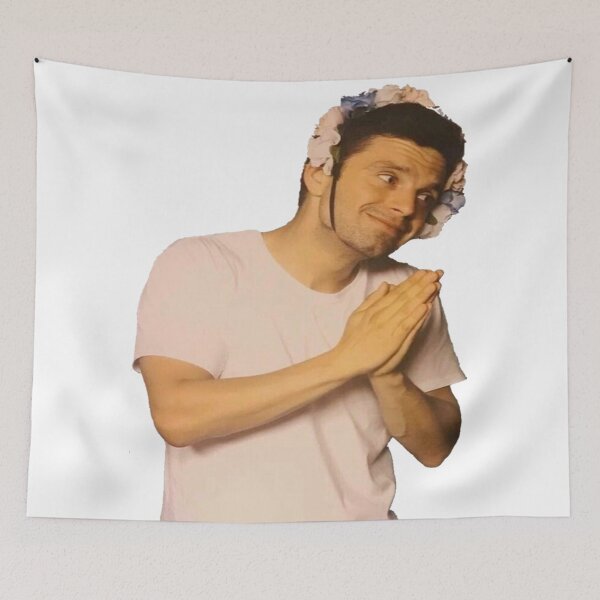 Item preview, Sebastian Stan Praying while wearing a Flower Crown  designed and sold by L1 Creations.