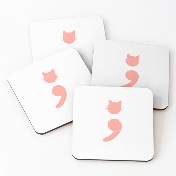 Item preview, Pink Cat Semicolon designed and sold by monsoonegy.