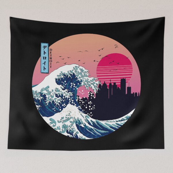 Item preview, Detroit Kanagawa Wave Retro designed and sold by DFerraz.