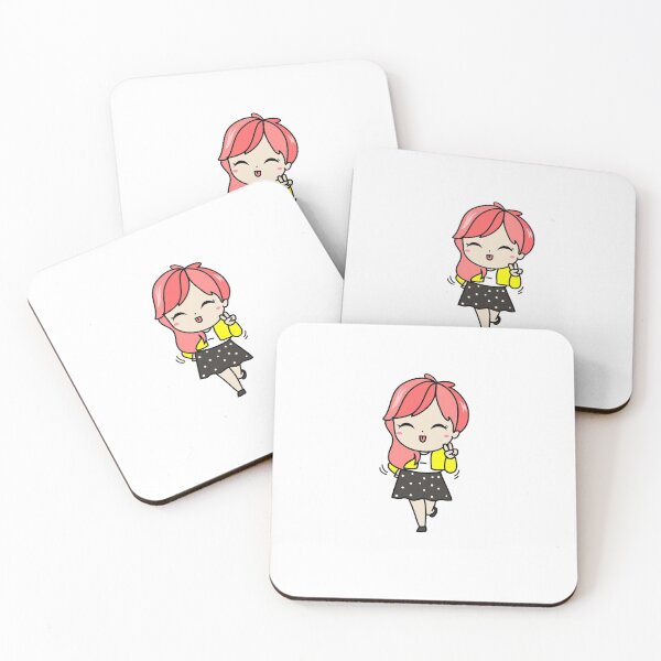 Item preview, Cute Kawaii Chibi Kpop Cartoon Girl Singer designed and sold by KawaiiStickers-.