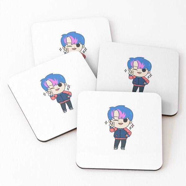 Item preview, Cute Kawaii Chibi Kpop Cartoon Boy Singer Blue Hair designed and sold by KawaiiStickers-.