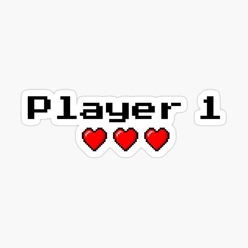 Player 1 couple's logo - White background | Photographic Print