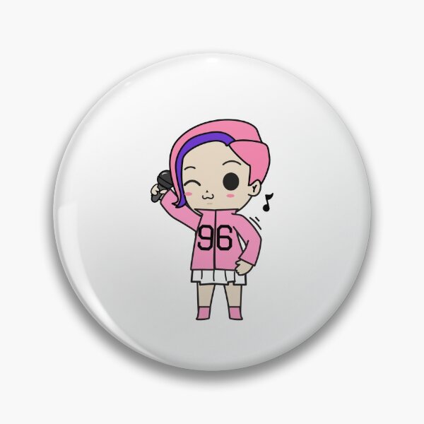 Item preview, Cute Kawaii Chibi Kpop Cartoon Female Singer Pink Hair Wink designed and sold by KawaiiStickers-.