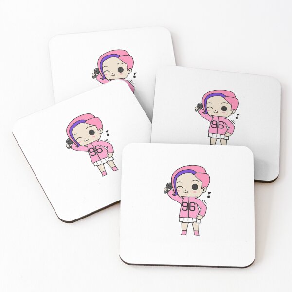 Item preview, Cute Kawaii Chibi Kpop Cartoon Female Singer Pink Hair Wink designed and sold by KawaiiStickers-.