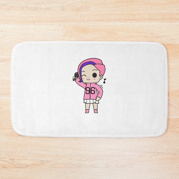Item preview, Cute Kawaii Chibi Kpop Cartoon Female Singer Pink Hair Wink designed and sold by KawaiiStickers-.