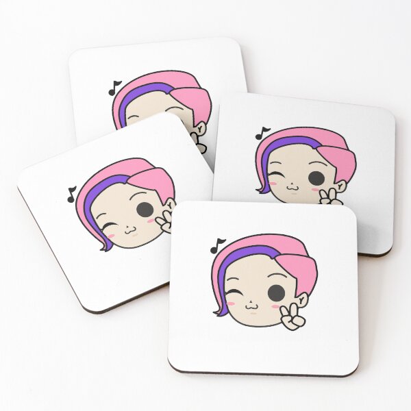 Item preview, Cute Kawaii Chibi Kpop Cartoon Female Singer Pink Hair Wink designed and sold by KawaiiStickers-.