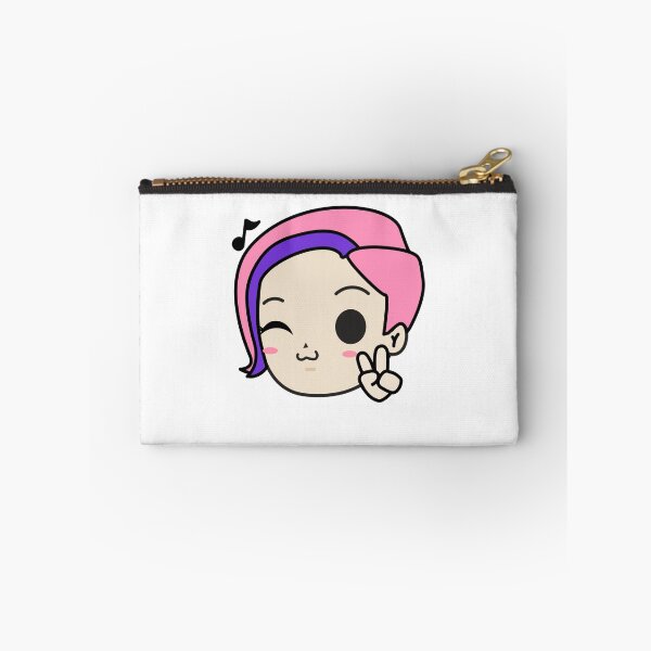 Item preview, Cute Kawaii Chibi Kpop Cartoon Female Singer Pink Hair Wink designed and sold by KawaiiStickers-.
