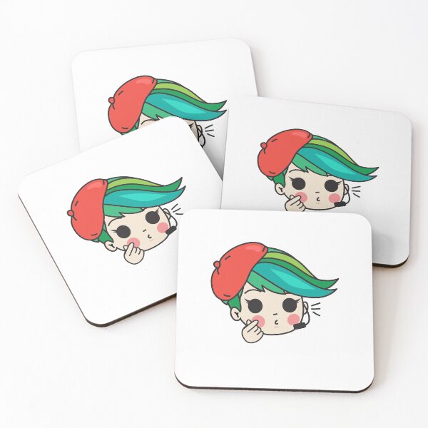 Item preview, Cute Kawaii Chibi Kpop Cartoon Female Singer Green Hair designed and sold by KawaiiStickers-.
