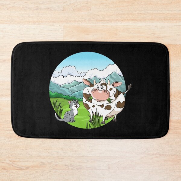 Item preview, Spotted cow and striped cat at pasture designed and sold by ARTemyzz.
