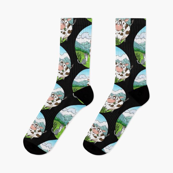 Item preview, Spotted cow and striped cat at pasture designed and sold by ARTemyzz.