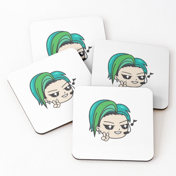 Item preview, Cute Kawaii Chibi K-pop Cartoon Guy Singer Green Hair designed and sold by KawaiiStickers-.