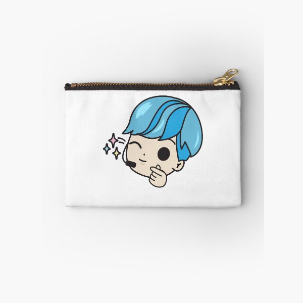 Item preview, Cute Kawaii Chibi K-pop Cartoon Boy Singer Blue Hair Winking designed and sold by KawaiiStickers-.