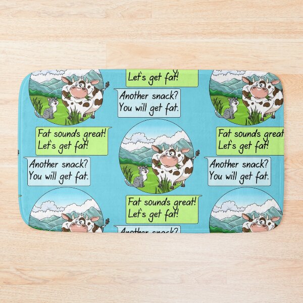 Item preview, Funny cow getting fat funny quote illustration designed and sold by ARTemyzz.
