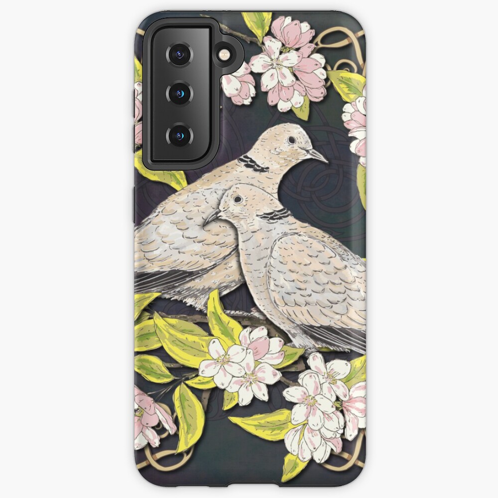 Celtic Collared Doves in Blossom Case & Skin for Samsung Galaxy