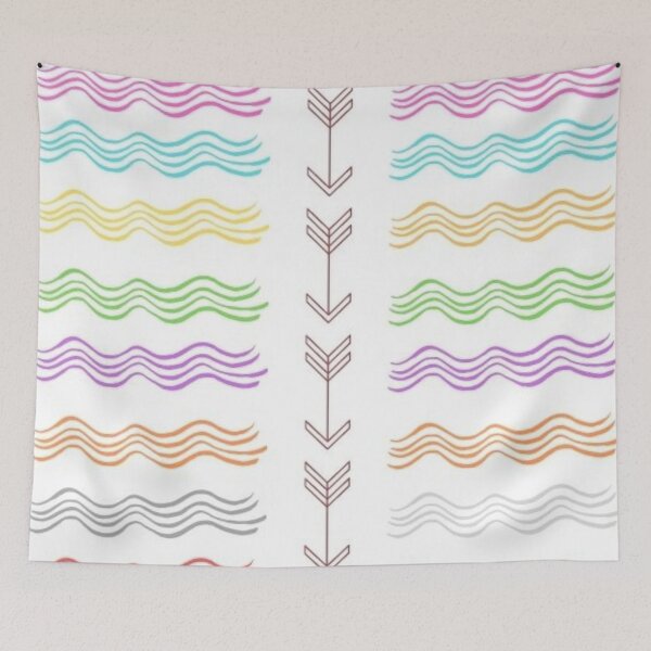 Item preview, Colorful wave pattern in white bg designed and sold by JHiba.