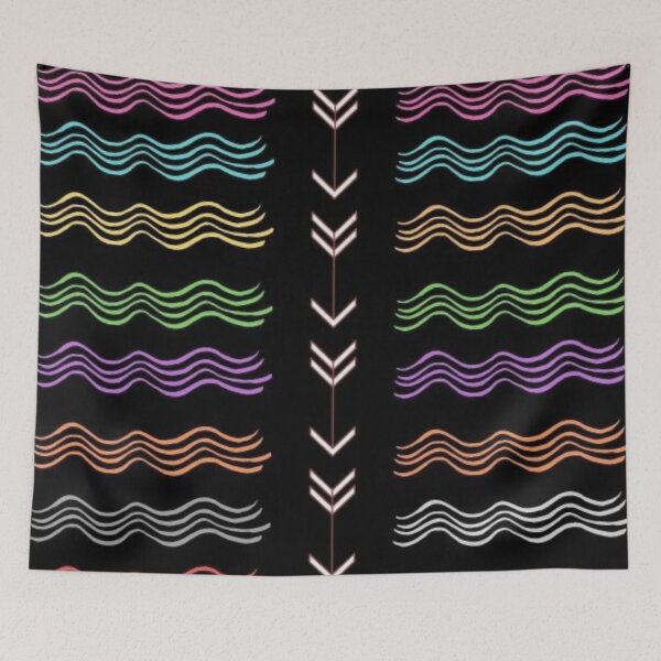 Item preview, Waves pattern in black bg designed and sold by JHiba.