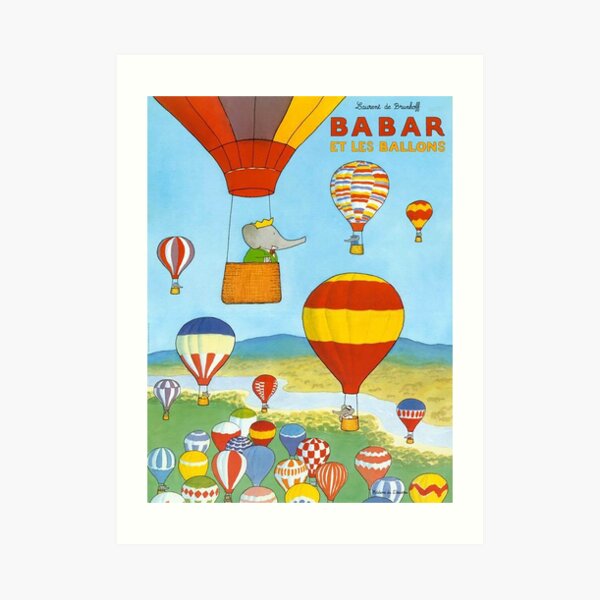Babar et les ballons Art Print