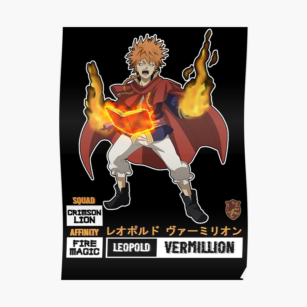 Black Clover Leopold Vermillion Shirt Sticker By Animeempireph Redbubble
