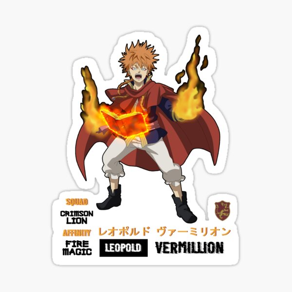 Black Clover Leopold Vermillion Shirt Sticker By Animeempireph Redbubble