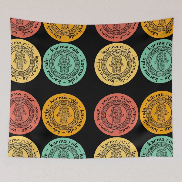 Item preview, Karma Rule - Hamsa Good Luck and Fertility - Round Sticker Pack  designed and sold by NoMatterLab.
