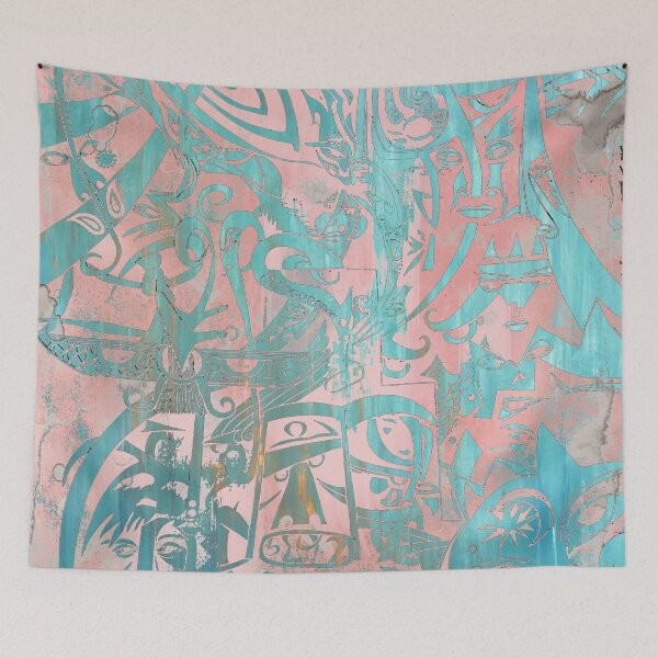 Item preview, Zamin, Ancient Persia - Rustic Pink/Blue designed and sold by koorosh-nejad.