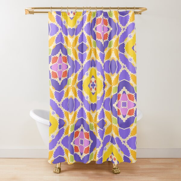 Yellow And Violet Shower Curtain