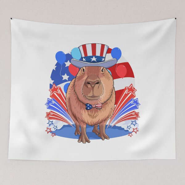 Item preview, Capybara Uncle Sam 4th Of July American Flag  designed and sold by Nosek1ng.