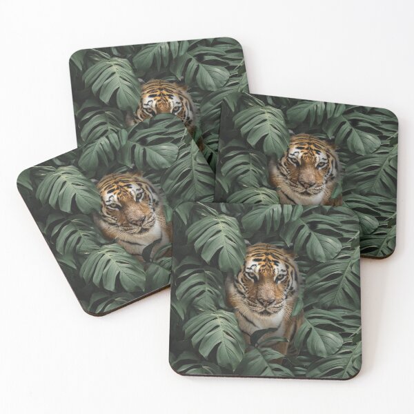 Item preview, Tiger peeking through the foliage designed and sold by wavethreat.