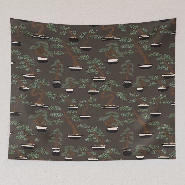 Item preview, Bonsai Trees Pattern designed and sold by space-kitten.