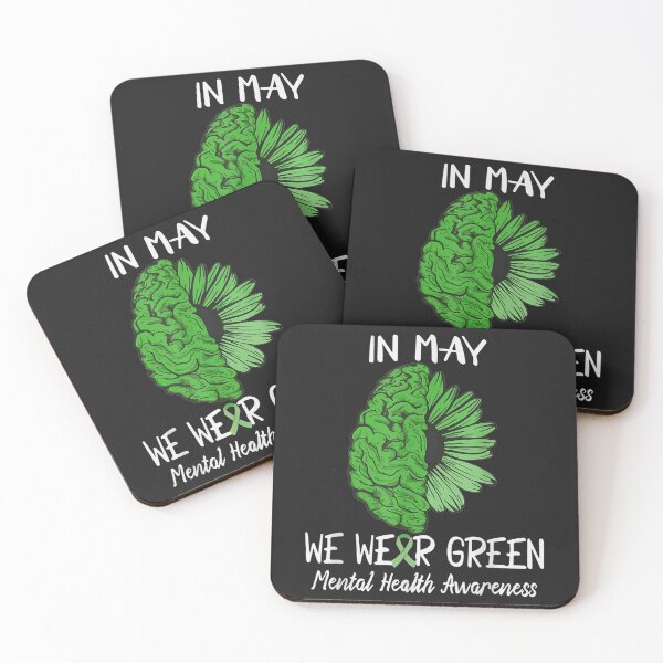 Item preview, In May We Wear Green Mental Health Awareness brain sunflower TShirt3 designed and sold by pennyzella.