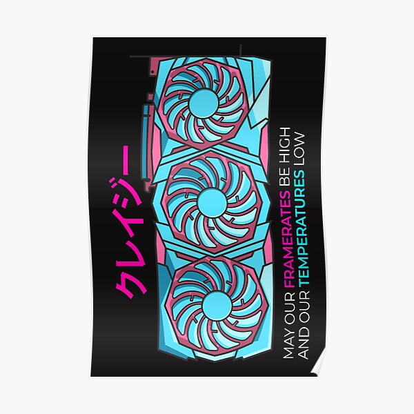 "GPU Pink Blue Graphics Card, RTX, 3000, RTX 3000" Poster for Sale by ...