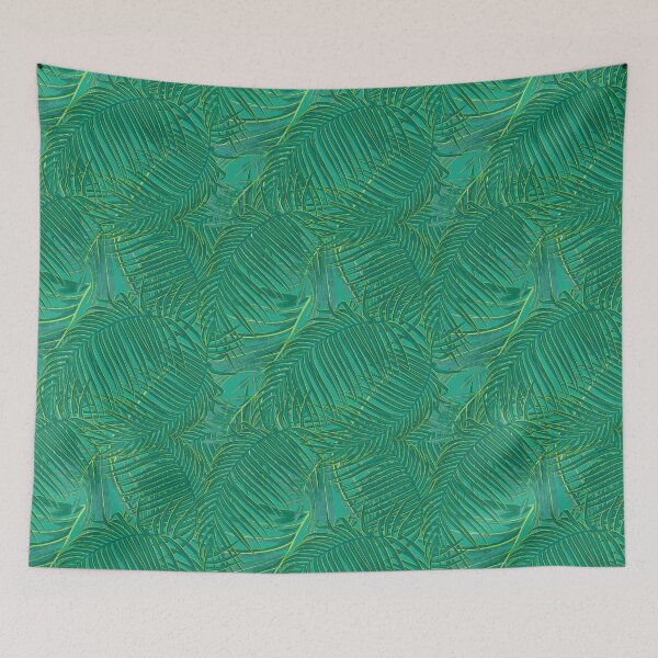 Item preview, Tropical pattern with yellow and green exotic foliage designed and sold by ANAKOTO.