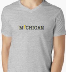 Universität von Michigan Lightning Bolt T-Shirt mit V-Ausschnitt