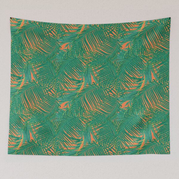 Item preview, Tropical pattern with yellow and green exotic foliage designed and sold by ANAKOTO.