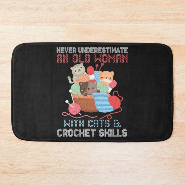 Item preview, Cats and Crochet Old Woman Design Long Sleeve TShirt21 designed and sold by claudiadccla.