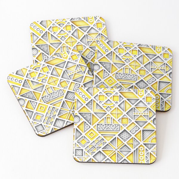 Item preview, Yellow and Gray 3d Colorful Geometric Pattern, Crazy Print designed and sold by lissantee.