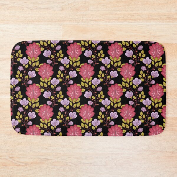 Item preview, Print with Vintage Floral Motifs on Black designed and sold by lissantee.