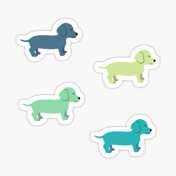 Item preview, colorful dachshunds designed and sold by scribbli.