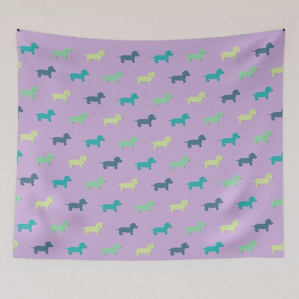 Item preview, colorful dachshunds designed and sold by scribbli.