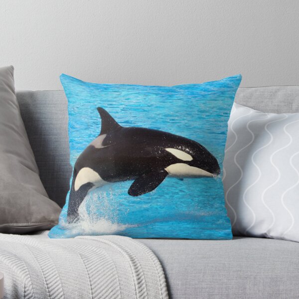 2 for 20 Two Black Killer Whale Orca big dolphin Nautical Pillow case cover 