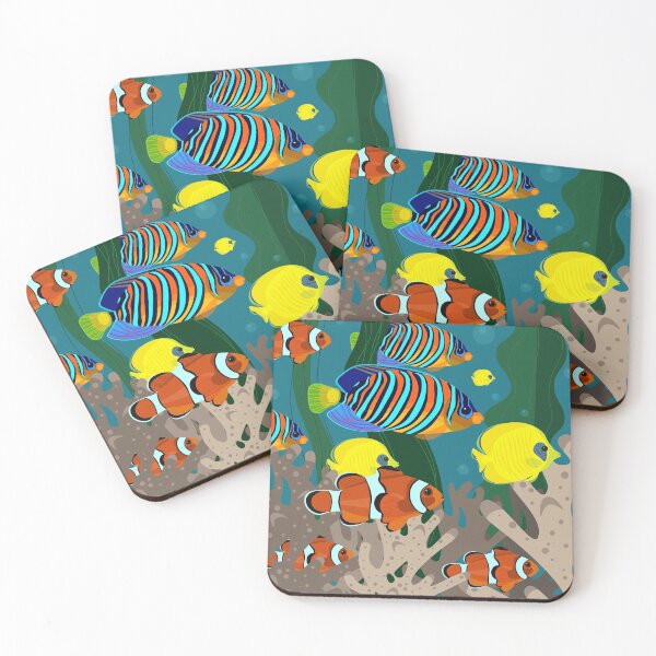 Item preview, Fish that swim in coral reefs are depicted. designed and sold by LionKsi89.
