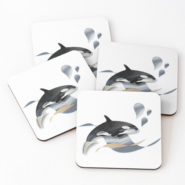 Item preview, Realistic orca whale seascape watercolor illustration  - Caroline Laursen Original designed and sold by Caroline Laursen.